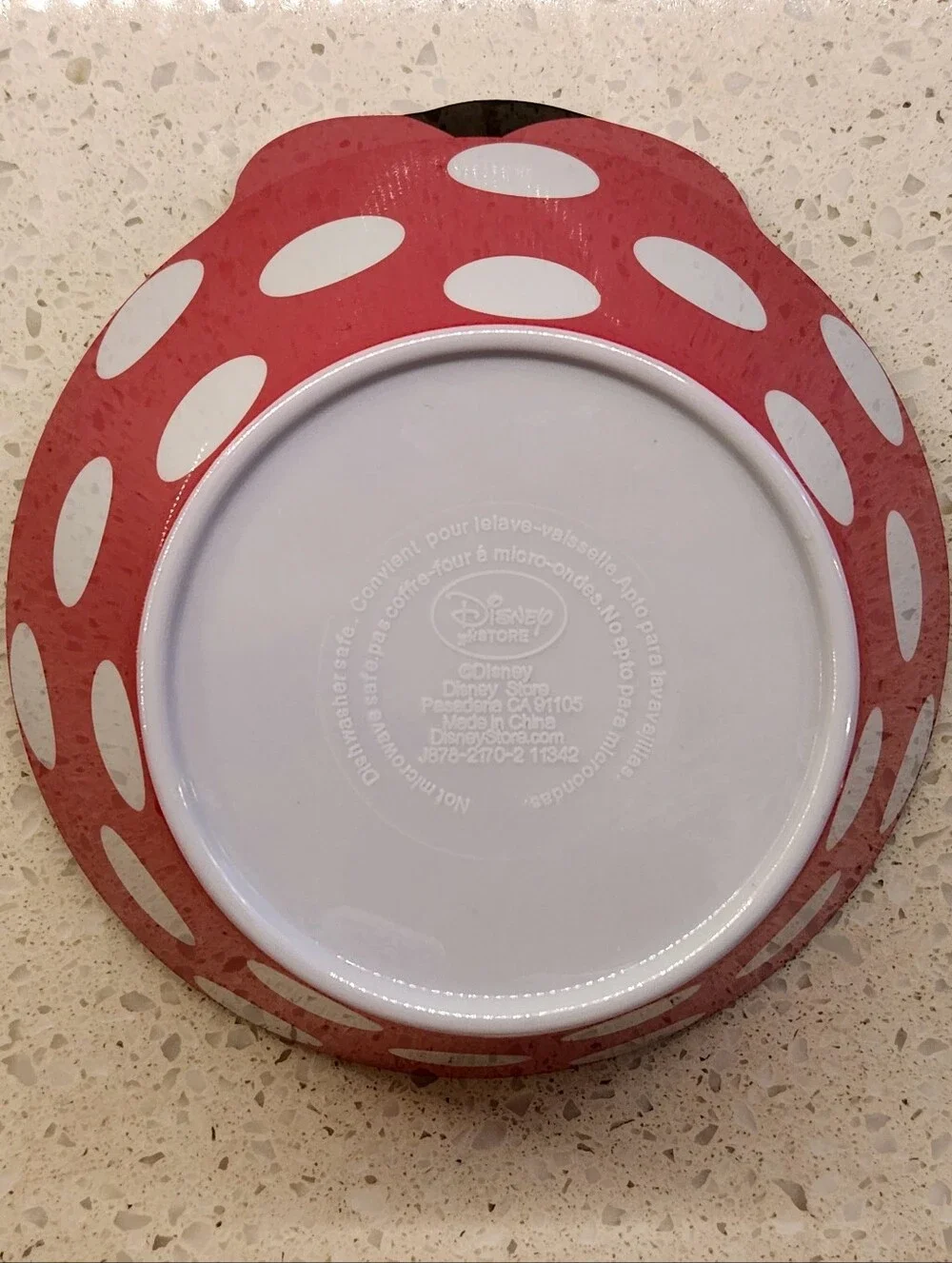 Disney Store Minnie Mouse 3D  Ears & Bow Figural Melamine Toddler Bowl